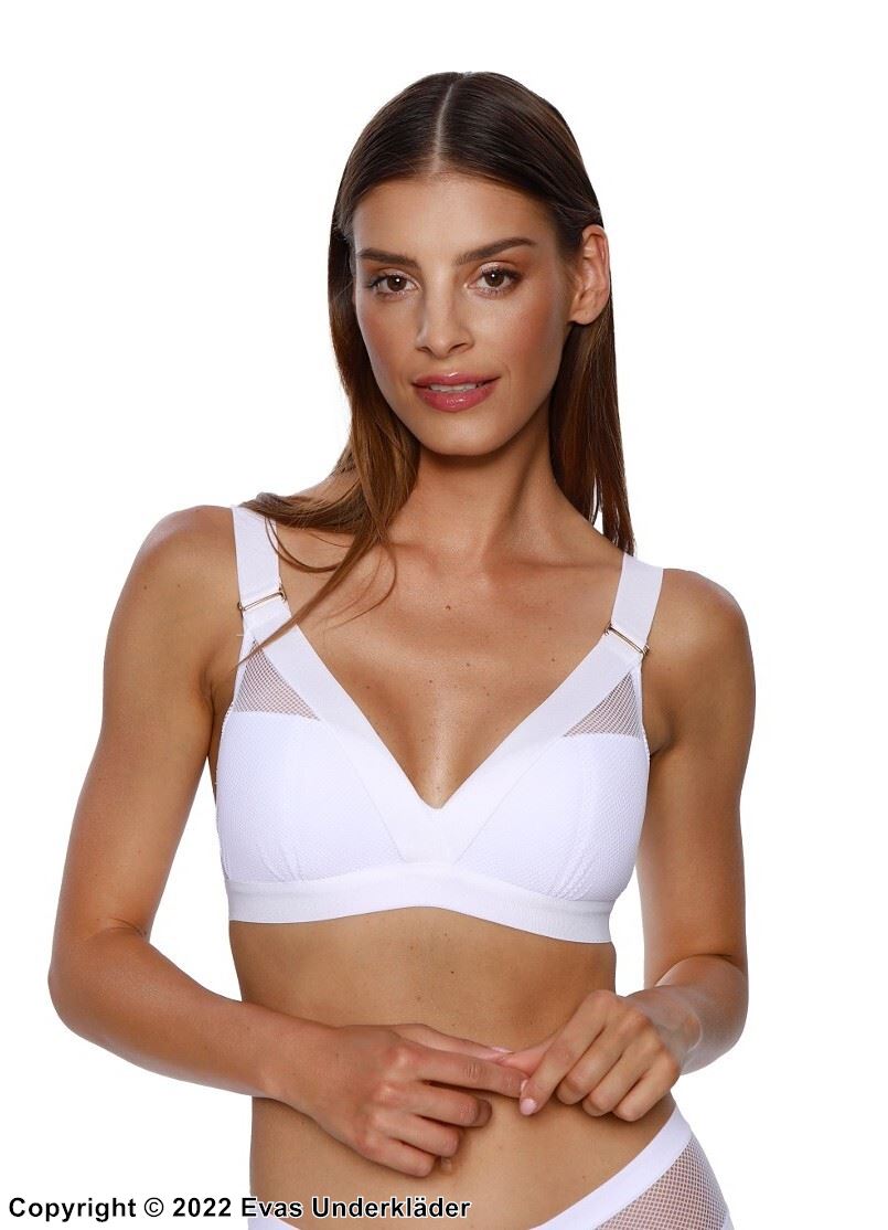 Wide Shoulder Straps Sports Bras for Women Wireless Lace Vest Bra